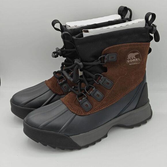 SOREL Scout 87 XT WP Tobacco Black Waterproof Boots Men’s Size 9 Leather